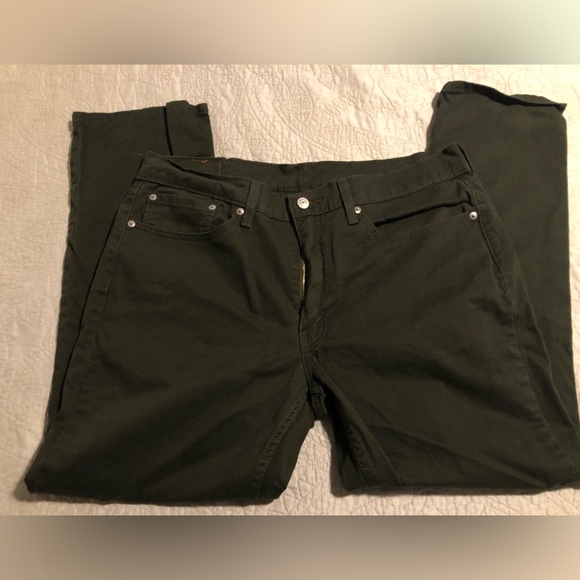 Levi’s 514 Men’s Dark Green Jeans - 36x30 - Zip Fly - Like New - Picture 2 of 3